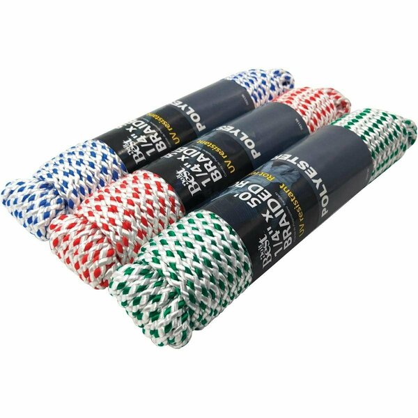 All-Source 1/4 In. x 50 Ft. Assorted Colors Diamond Braided Polyester Packaged Rope 703136